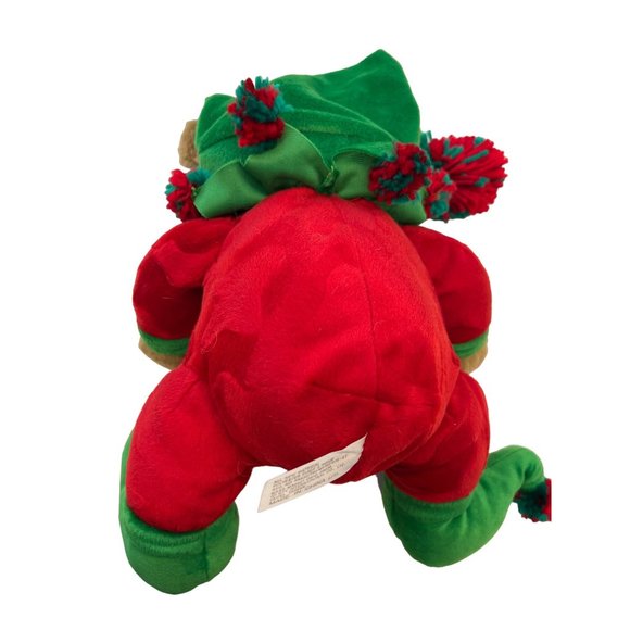 Dan Dee Stuffed Animal Plush Christmas Santa Red Green Elf Helper Brown Bear - Picture 11 of 12